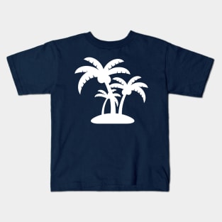 White Coconut Tree Summer Tropic Design Kids T-Shirt